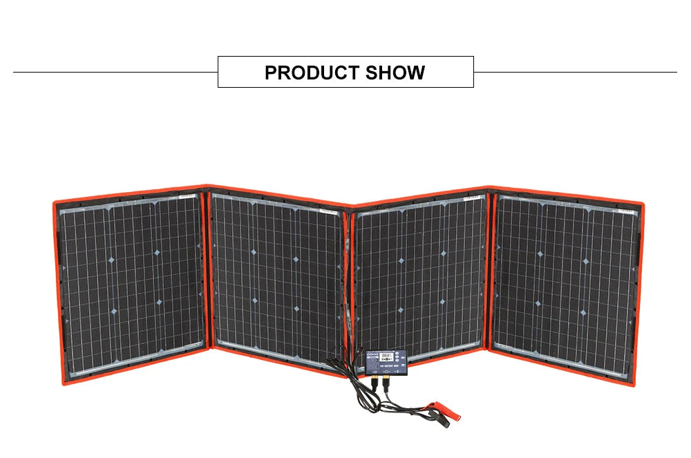 DOKIO Foldable Solar Panel with waterproof, windproof, and snow protection features.