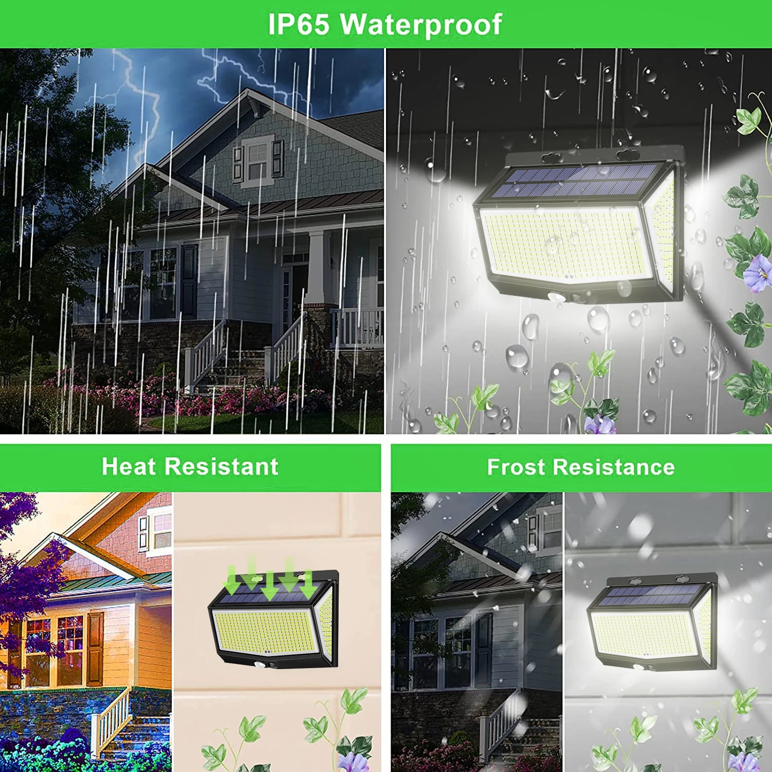 468 LED Solar Light, Waterproof, heat-resistant, and frost-resistant design for outdoor use.