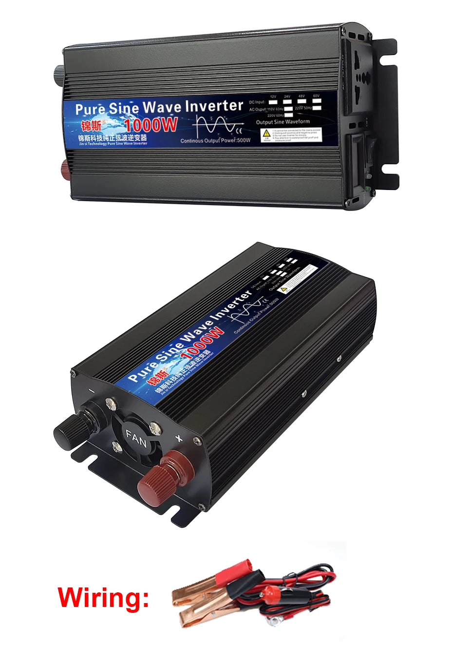 Pure Sine Wave Inverter: Converts DC power to AC power.