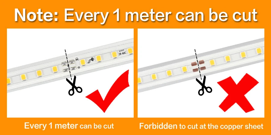 220V Waterproof LED Strip Light, 