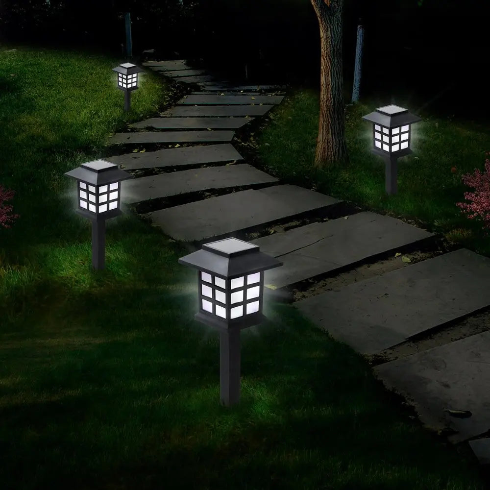 2/4/6/8pcs Led Solar Pathway Light, Recharge by sunlight (6-12 hours) and lamp will function again.