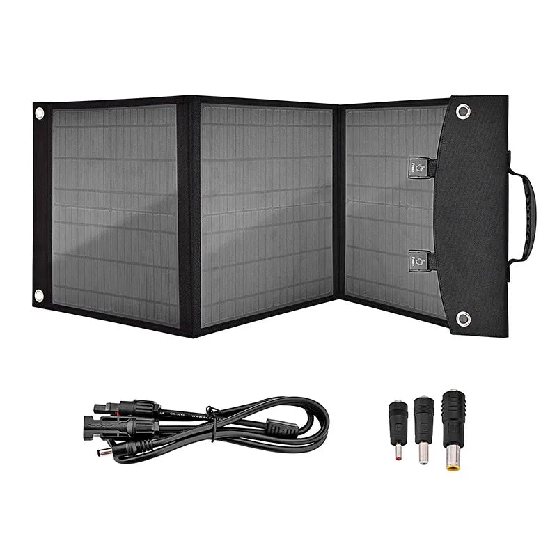 50W Portable Solar Panel, ) or unfolded (17x53x1.5