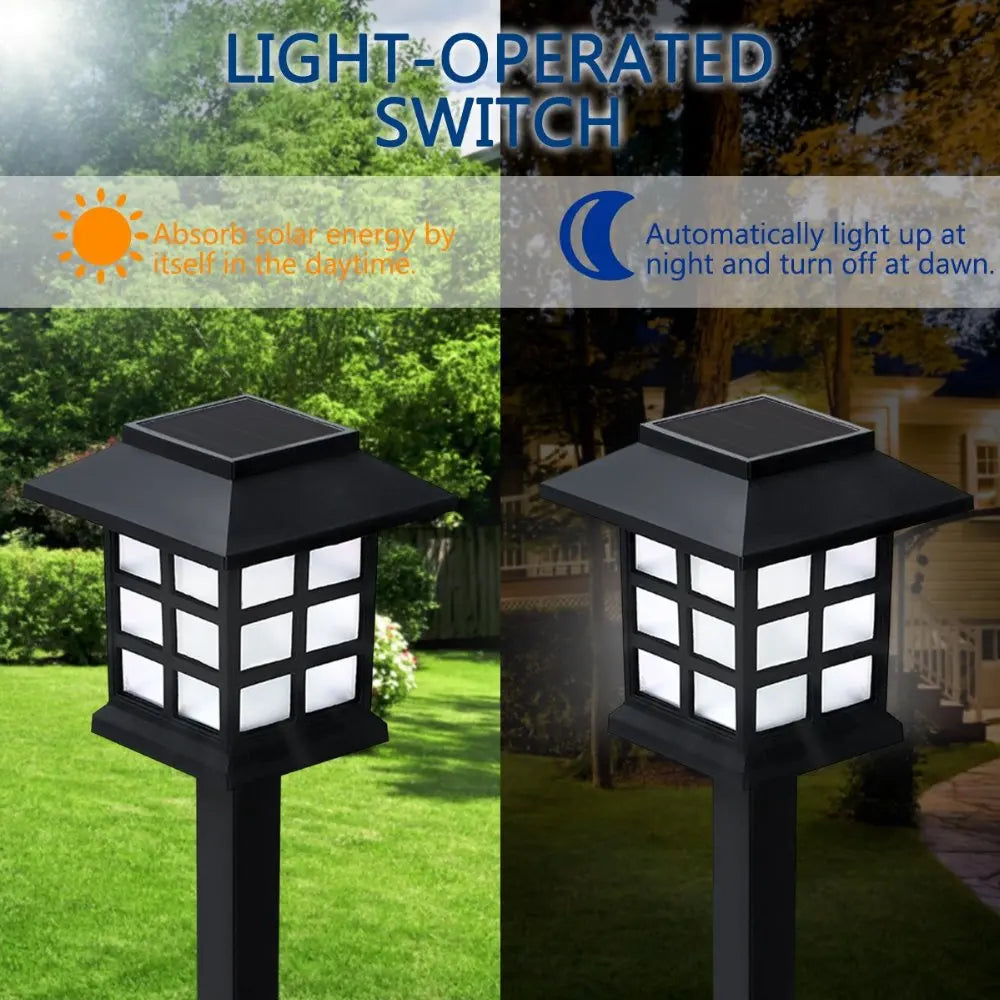 2/4/6/8pcs Led Solar Pathway Light, Solar-powered light that turns on at dusk and off at dawn, offering eco-friendly outdoor illumination.