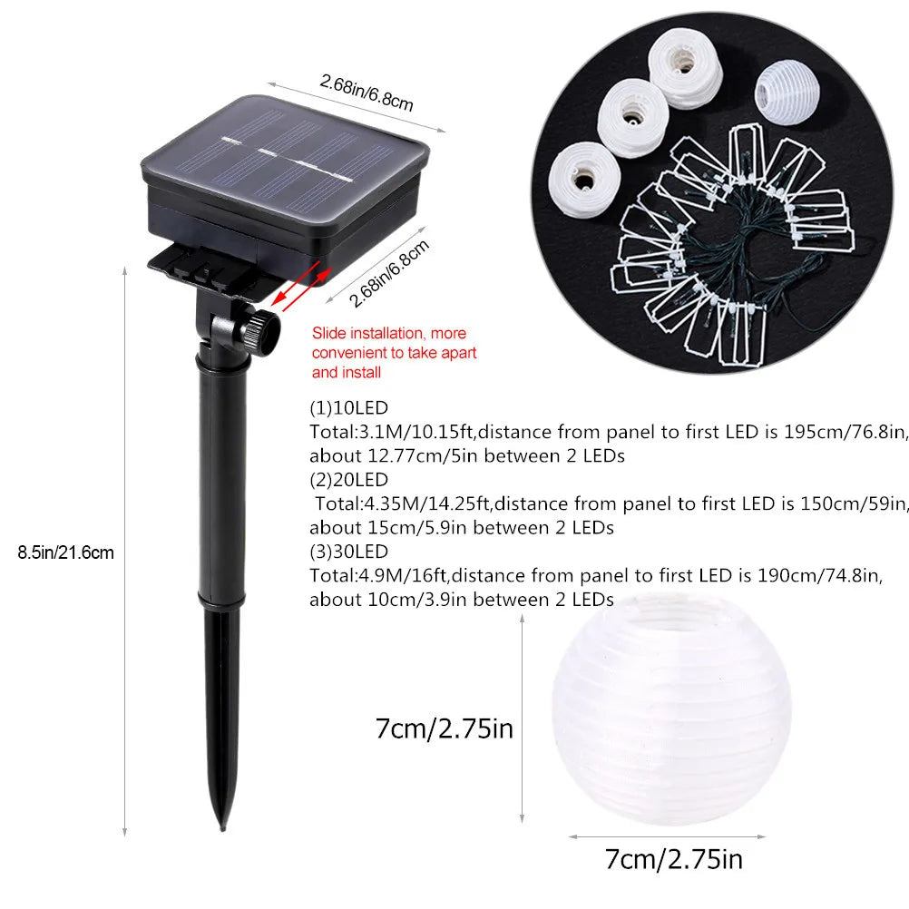 Solar Led Light, Easy installation solar garland lights with three sizes: 10.2ft, 14.3ft, and 16ft.