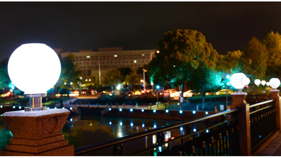 Luminous outdoor lantern with stainless steel base, 24 LEDs, and 2500mAh battery, suitable for roads, gardens, parks, and more.