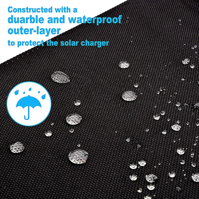 60W Portable Solar Panel, Built with a durable and water-resistant exterior for added protection.