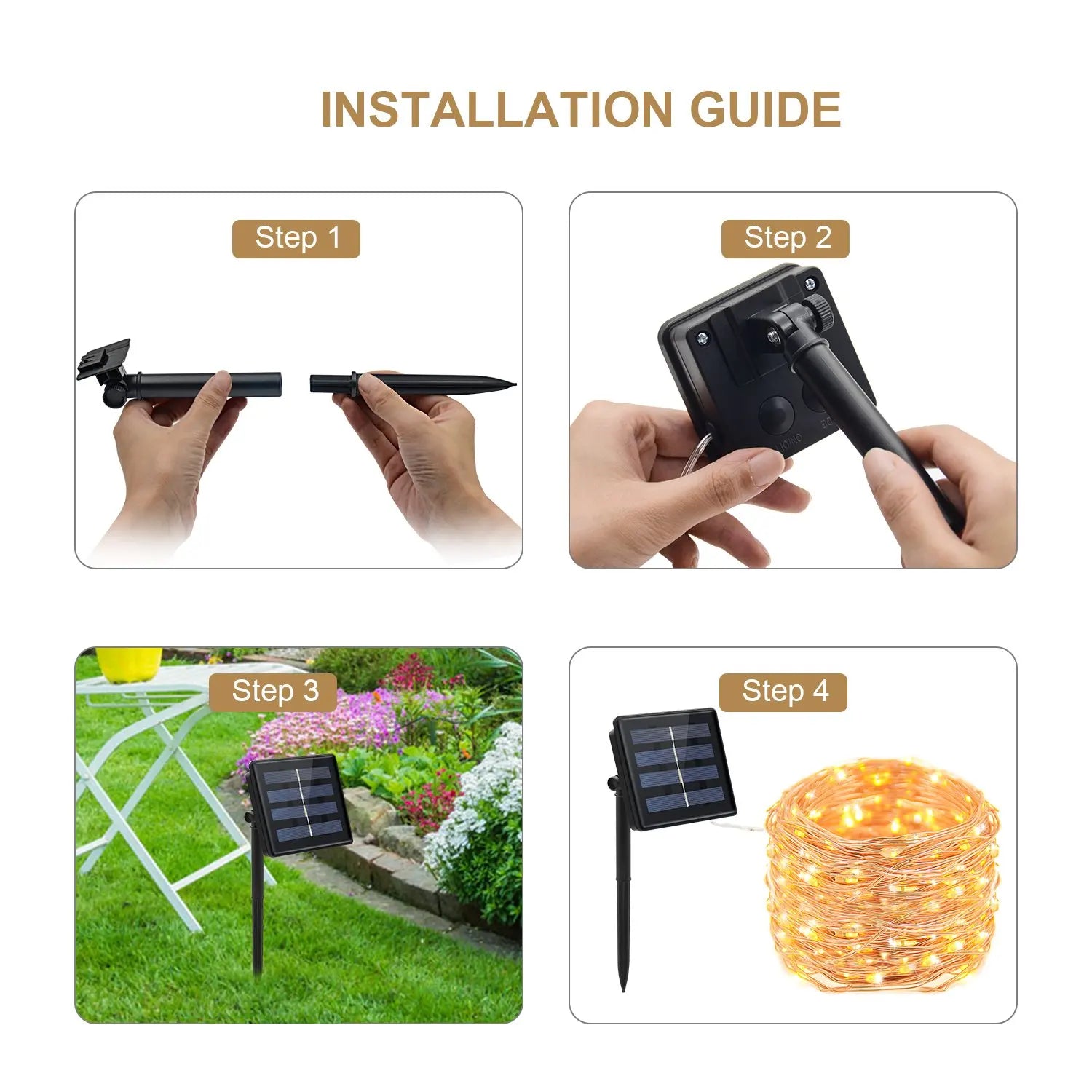 LED Solar Fairy Light, Dazzling display of twinkling stars in the night sky