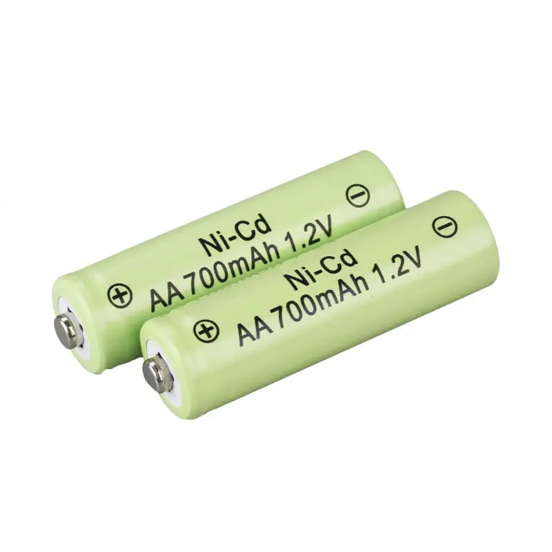 Rechargeable Ni-Cd batteries, 700mAh, 1.2V, suitable for garden solar lights and LED lighting.