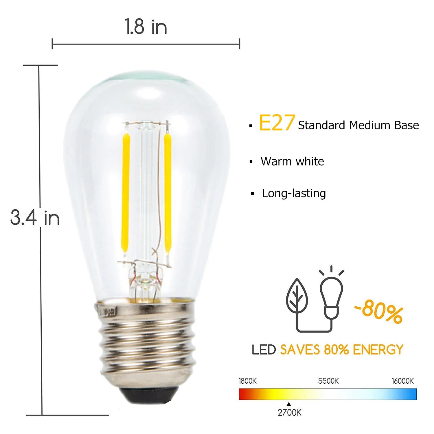 Solar Lamp Outdoor Garden Light, Energy-efficient LED light with warm white glow, long lifespan, and adjustable color temp options.