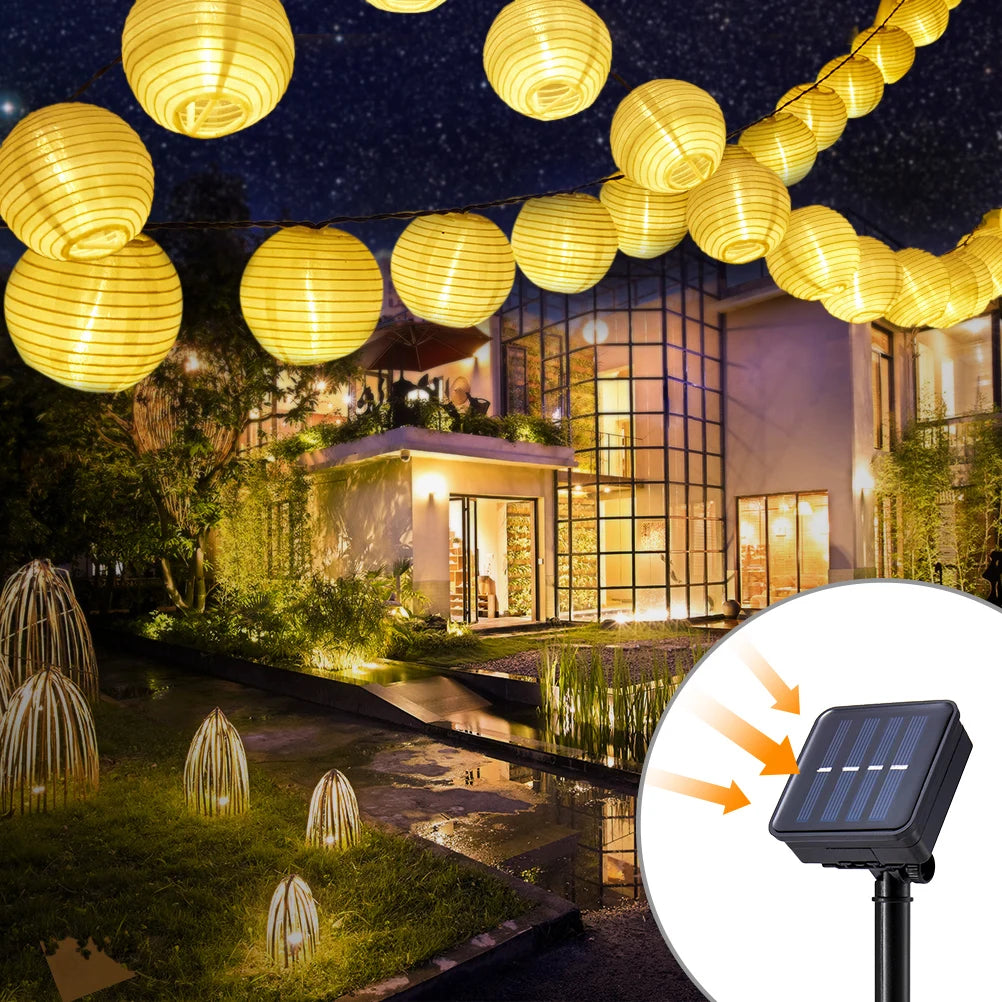 Solar Led Light, Solar-powered panel with ON/OFF and MODE switches mounted on a garden spike.