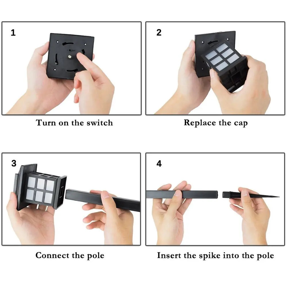 2/4/6/8pcs Led Solar Pathway Light, 