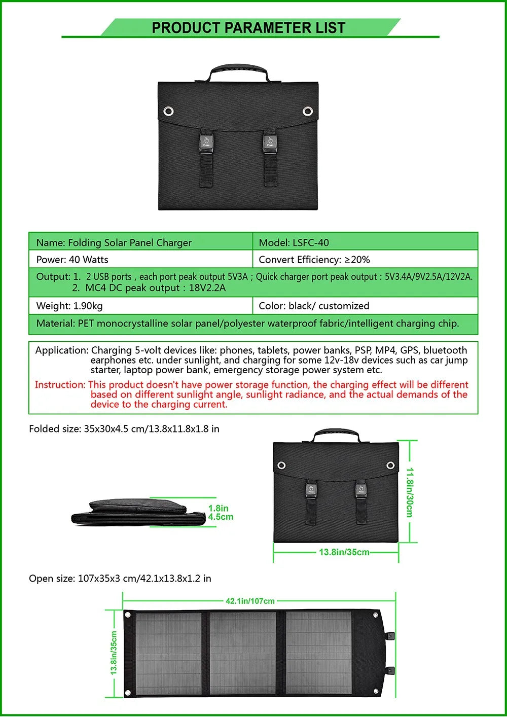 40W Portable Solar Panel, Best Solar | Portable Solar Panel | Best Solar
