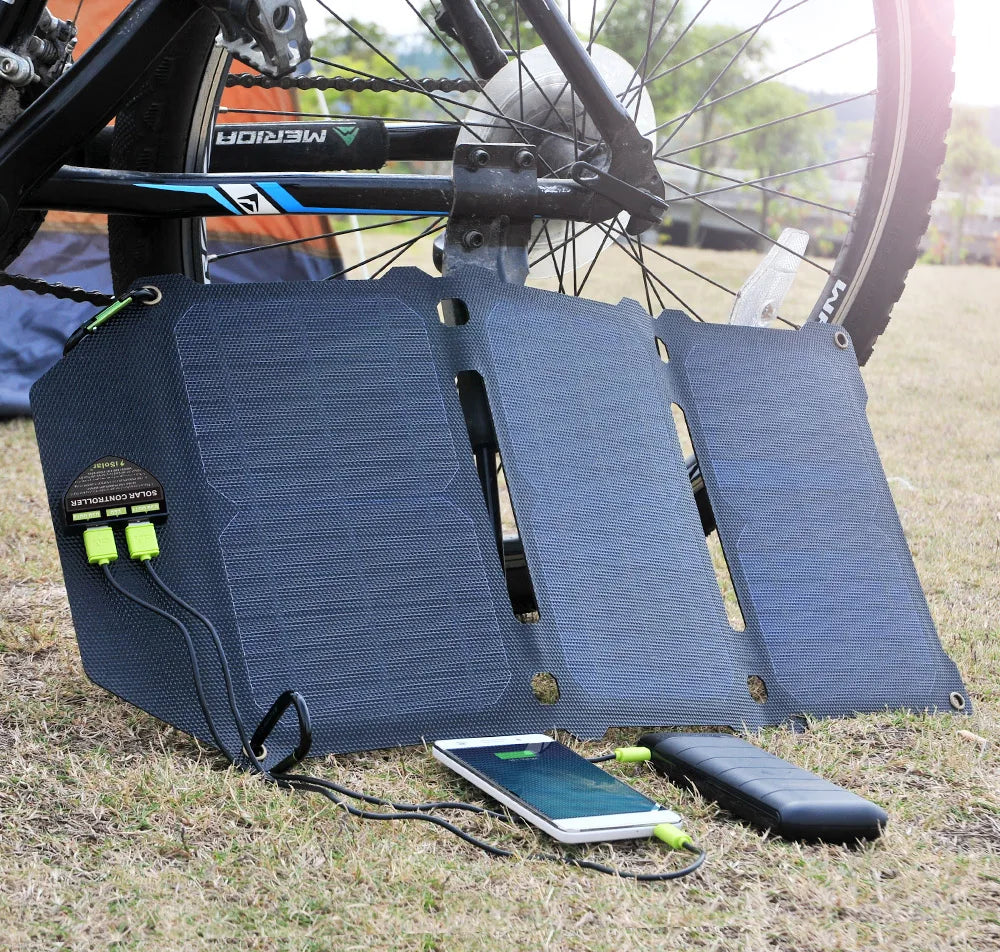ALLPOWERS 21W Solar Panel, Solar panel specifications: 0.59kg, 18-month warranty, 642*300*13mm size, mainland China origin.