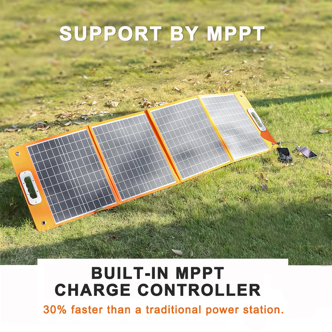 FlashFish Solar Panel, Fast charging solar panel with MPPT controller charges up to 30% quicker.