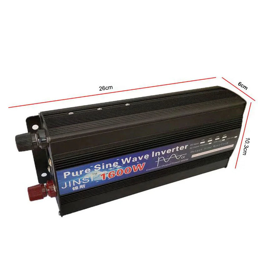 Pure Sine Wave Inverter, Warning: Inverter not designed for direct connection to power grid or touching AC output line.