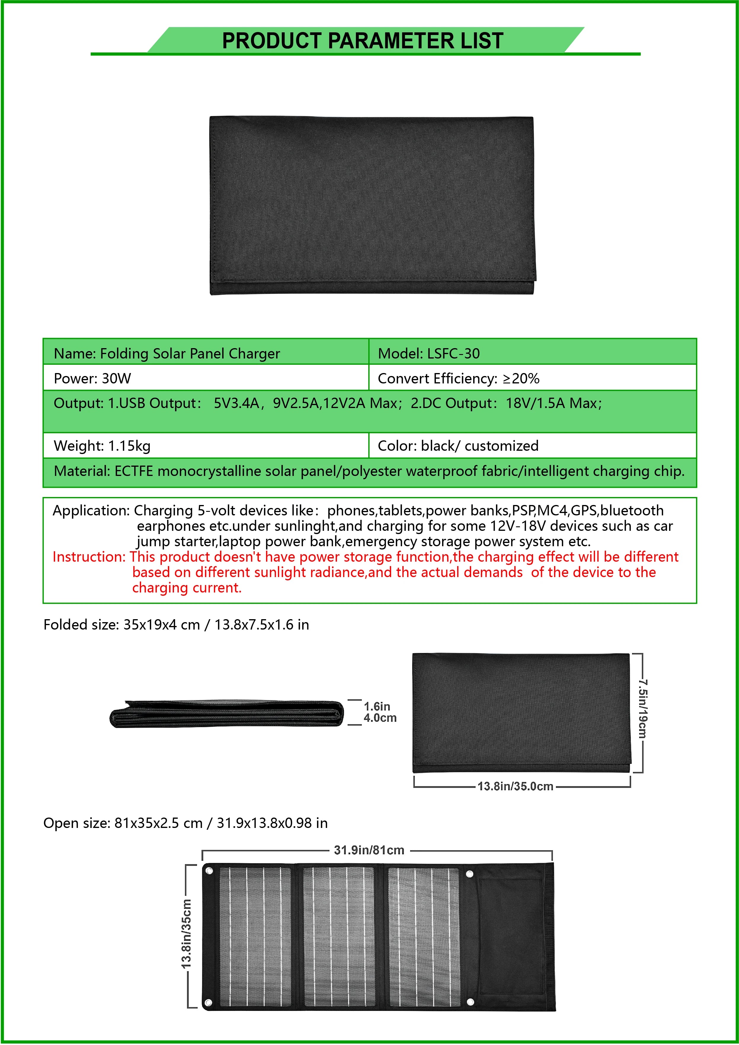 30W Portable Solar Panel, Best Solar Panels - Portable Solar Panel