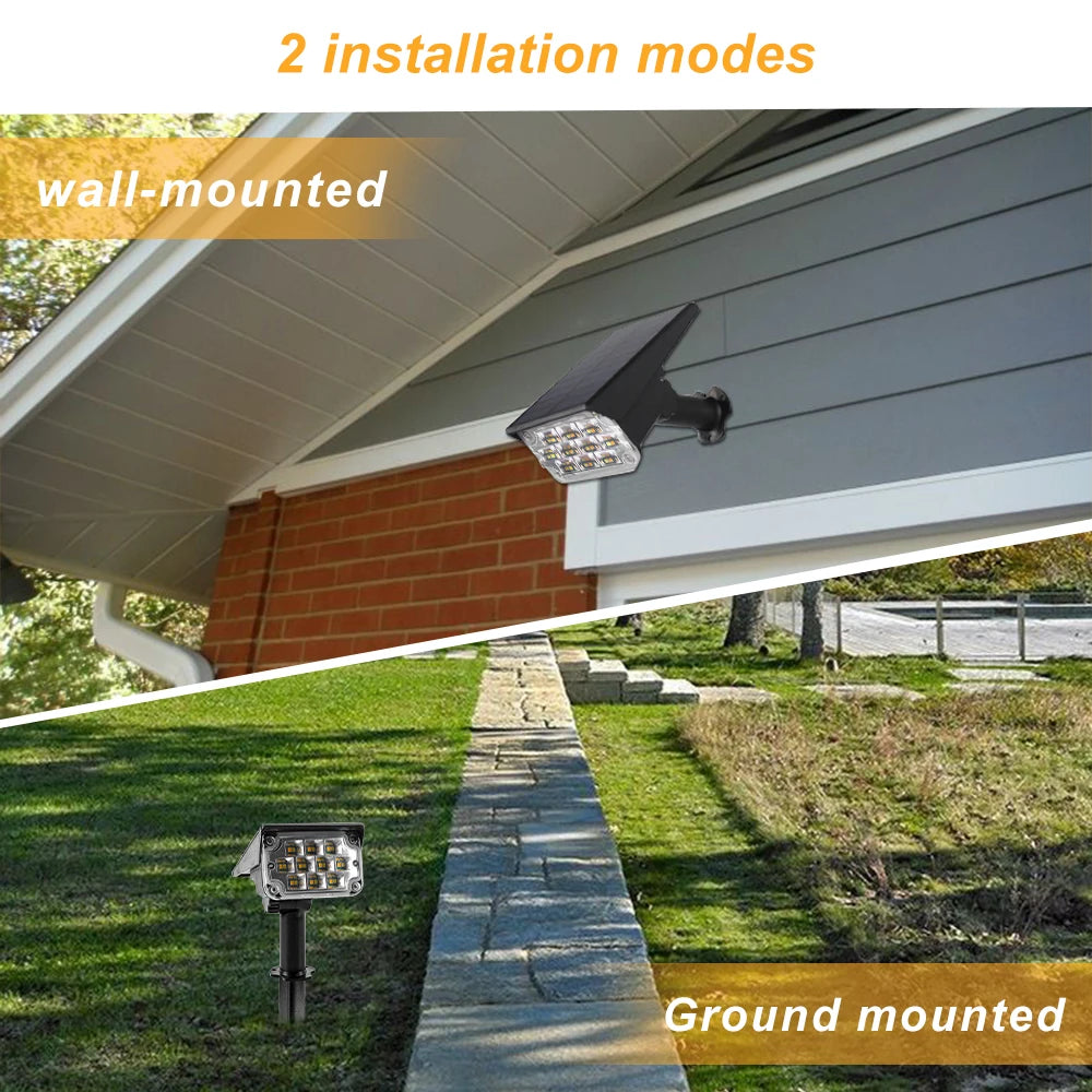 1/2/4PCS Solar Power Light, Easy install: Wall-mounted or ground-mounted for flexible placement.