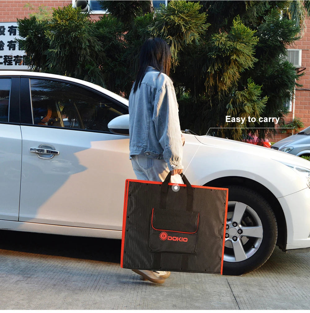 Foldable and flexible solar panel with waterproof and windproof features.