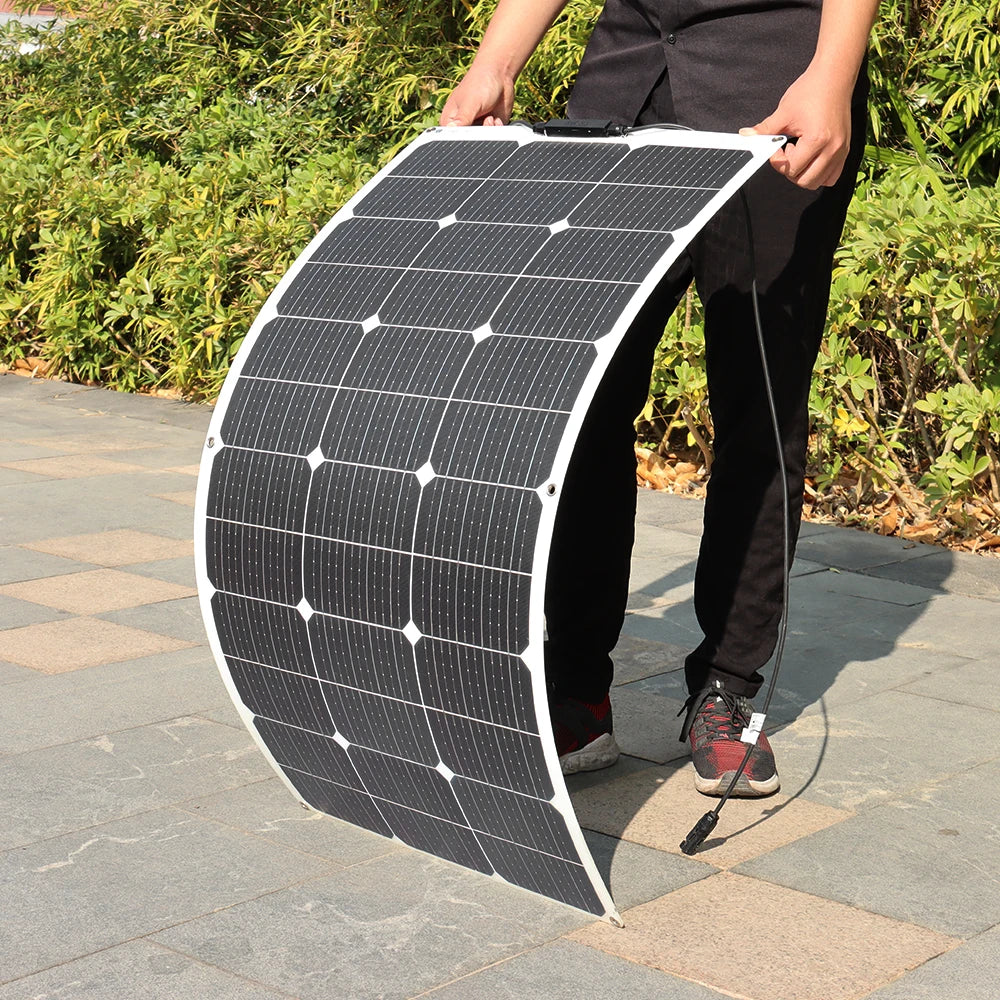 Flexible Solar Panel, High-quality monocrystalline silicon cells deliver strong performance in low-light conditions.