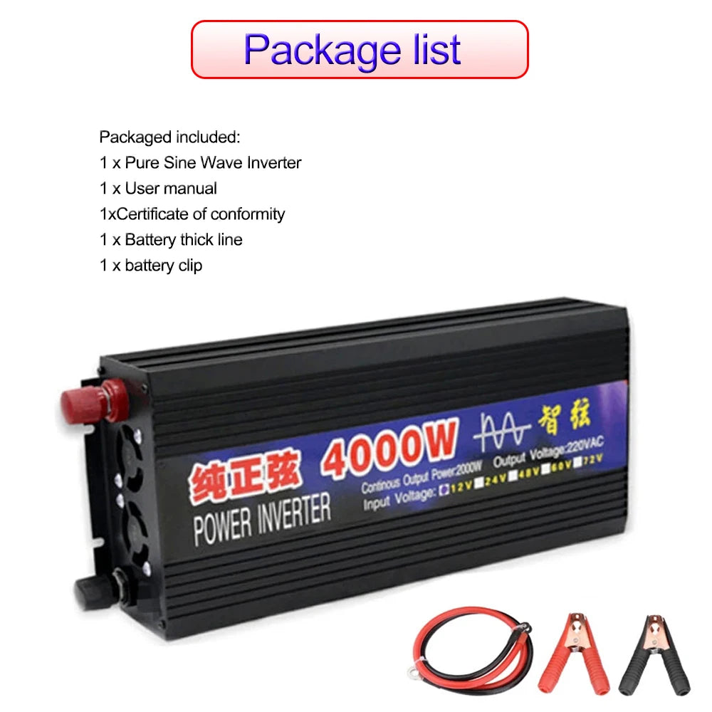 Pure Sine Wave Inverter, **Package Includes:**