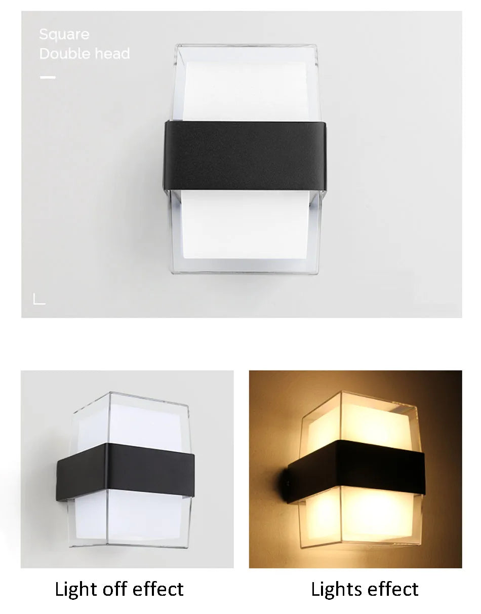 Led Wall Light, Unique double-head design provides an ambient glow for a beautiful outdoor lighting effect.