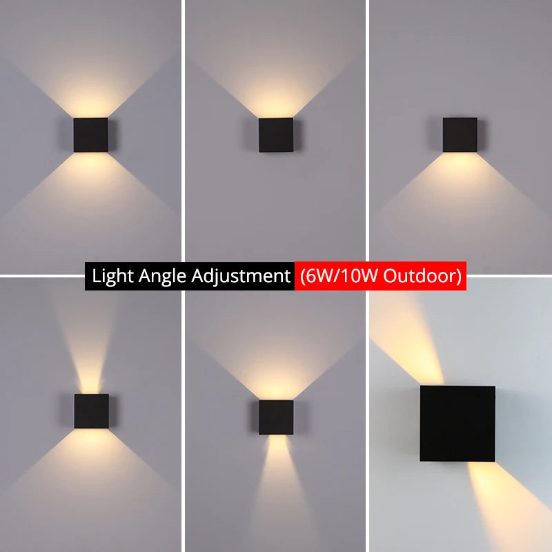 6W/10W LED Wall Light, Adjustable light angle for optimal outdoor illumination