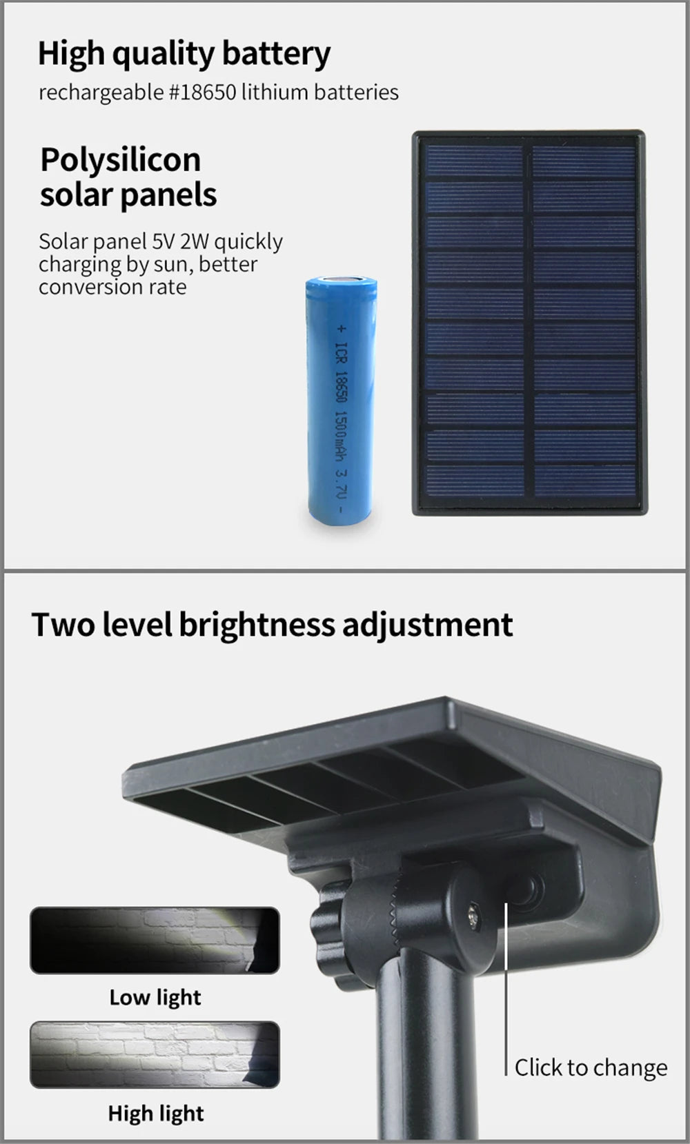 T-SUN 1pc/2pc/4pcs Adjustable Solar Spotlight, Rechargeable solar-powered spotlight with adjustable brightness and high-efficiency charging.