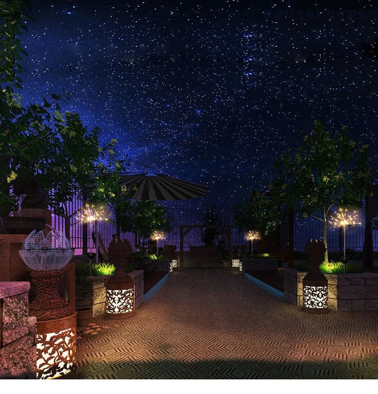 Outdoor Solar LED Firework Fairy Light, Nightlight's short runtime due to undercharged battery.