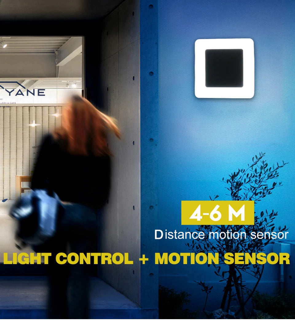 Led Porch Light, Motion-controlled LED light that turns on/off within 4-6 meters of detection.