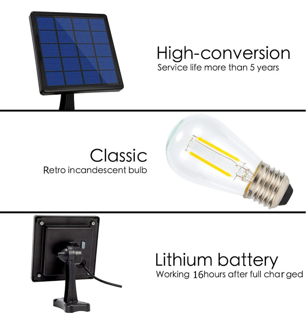 Solar Lamp Outdoor Garden Light, Durable Solar Lamp with Classic Retro Design and Long-Lasting Lithium Battery