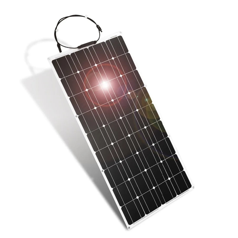 Dokio 18V/16V 100W 200W 400W Flexible Solar Panel, Comparing 32-cell and 36-cell solar panels, with slight power and efficiency differences.