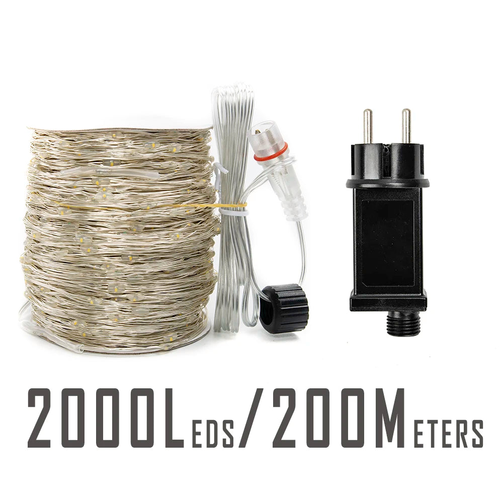 120M 1200LEDs Silver Wire Fairy string Light, Silver wire fairy string lights with 1200 LEDs for indoor/outdoor use.