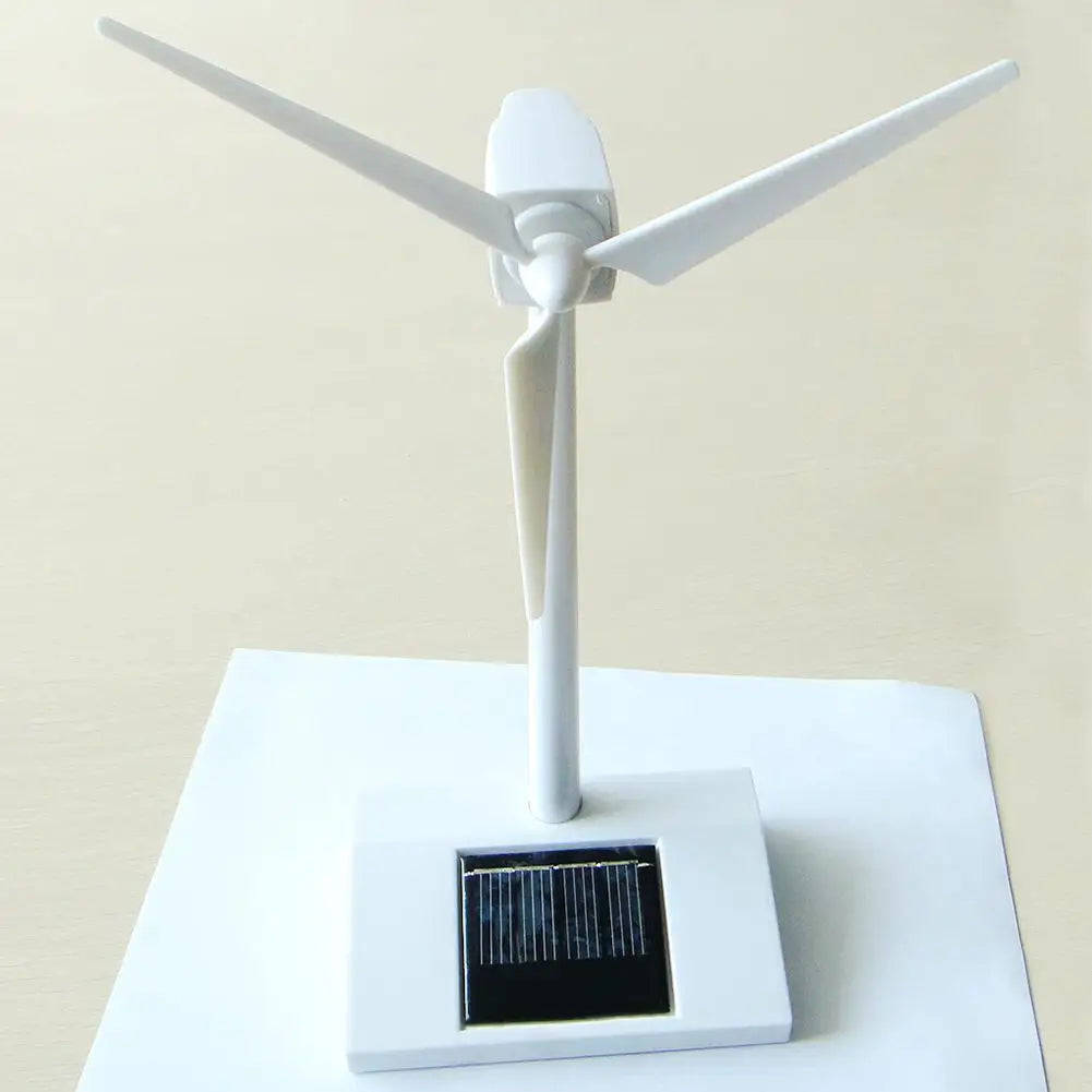 Solar Powered Windmill Toy, Windmill specifications: compact size, long rod, small fan, weighs 152g; works best in direct sunlight.