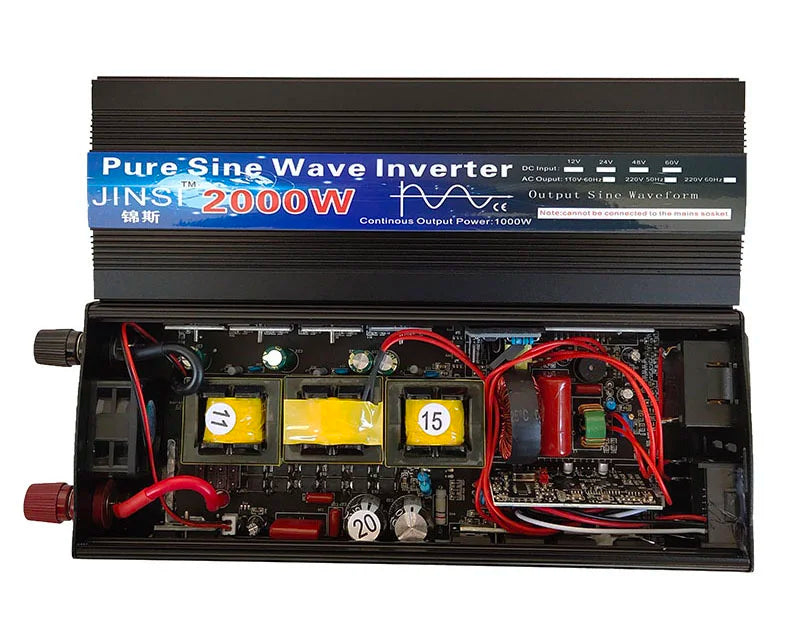 Pure Sine Wave Inverter converts DC power to AC power for home or car use.