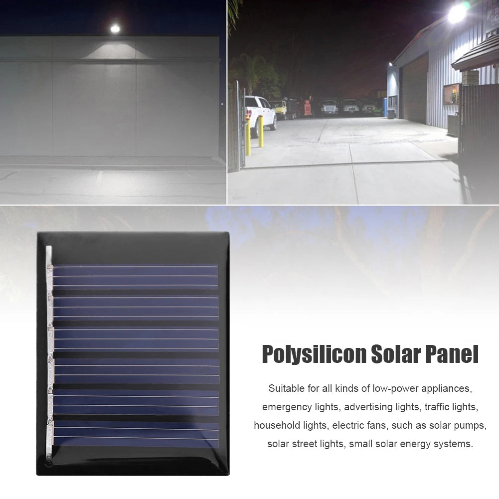 0.15W 3V Mini Solar Panel, Polysilicon solar panel for low-power devices, powering lights and small appliances.