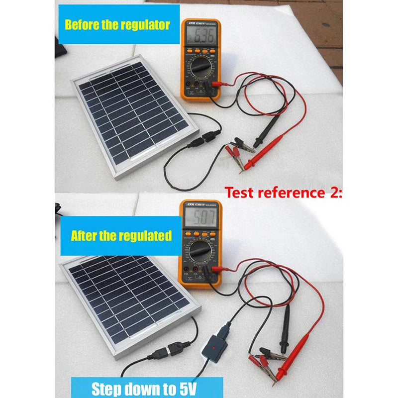 Regulator tested and confirmed to convert 18V to stable 5V output.