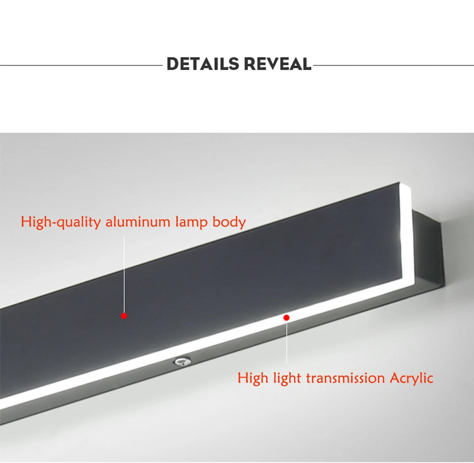 LED Outdoor Wall Light, Featuring high-quality aluminum construction and high-transmission acrylic for optimal brightness.