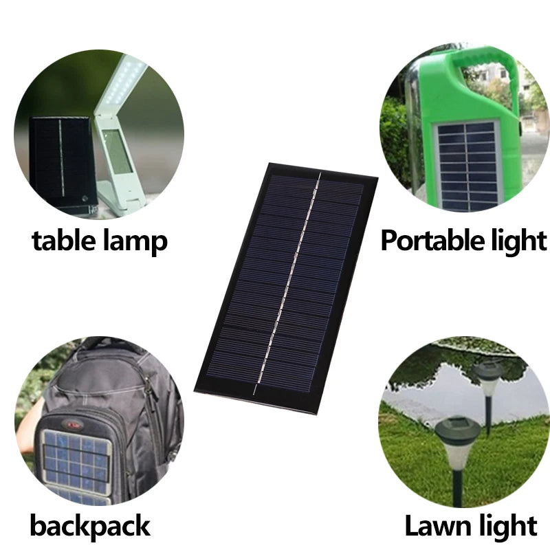 Mini solar charger for phones with polycrystalline panel for outdoor use.