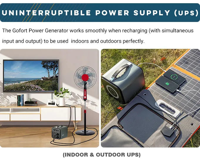 FF Flashfish UA1100, Portable power station for indoor/outdoor use, simultaneously charges and powers devices with UPS feature.