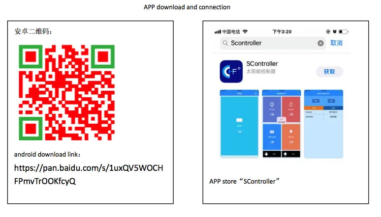 Control MPPT solar charge controller with 'SController' app for Android devices.