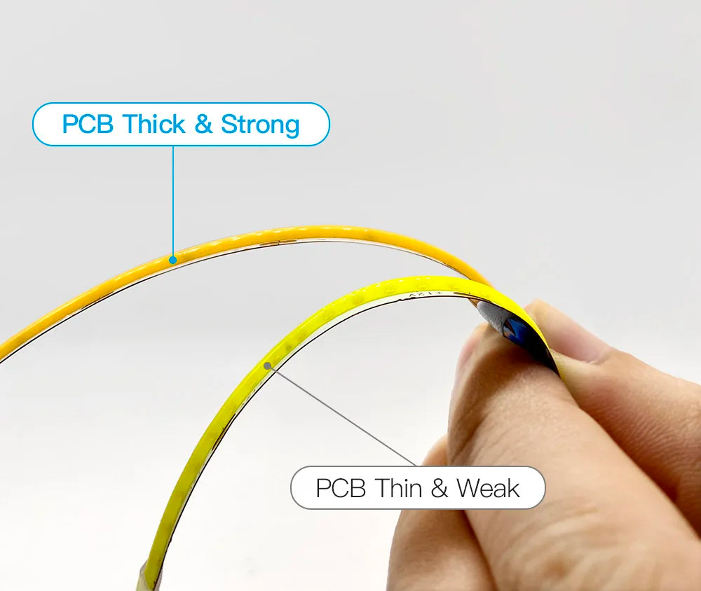 High Brightness COB LED Strip Light, Durable LED strip light with long service life (50,000 hours) and low DC power.