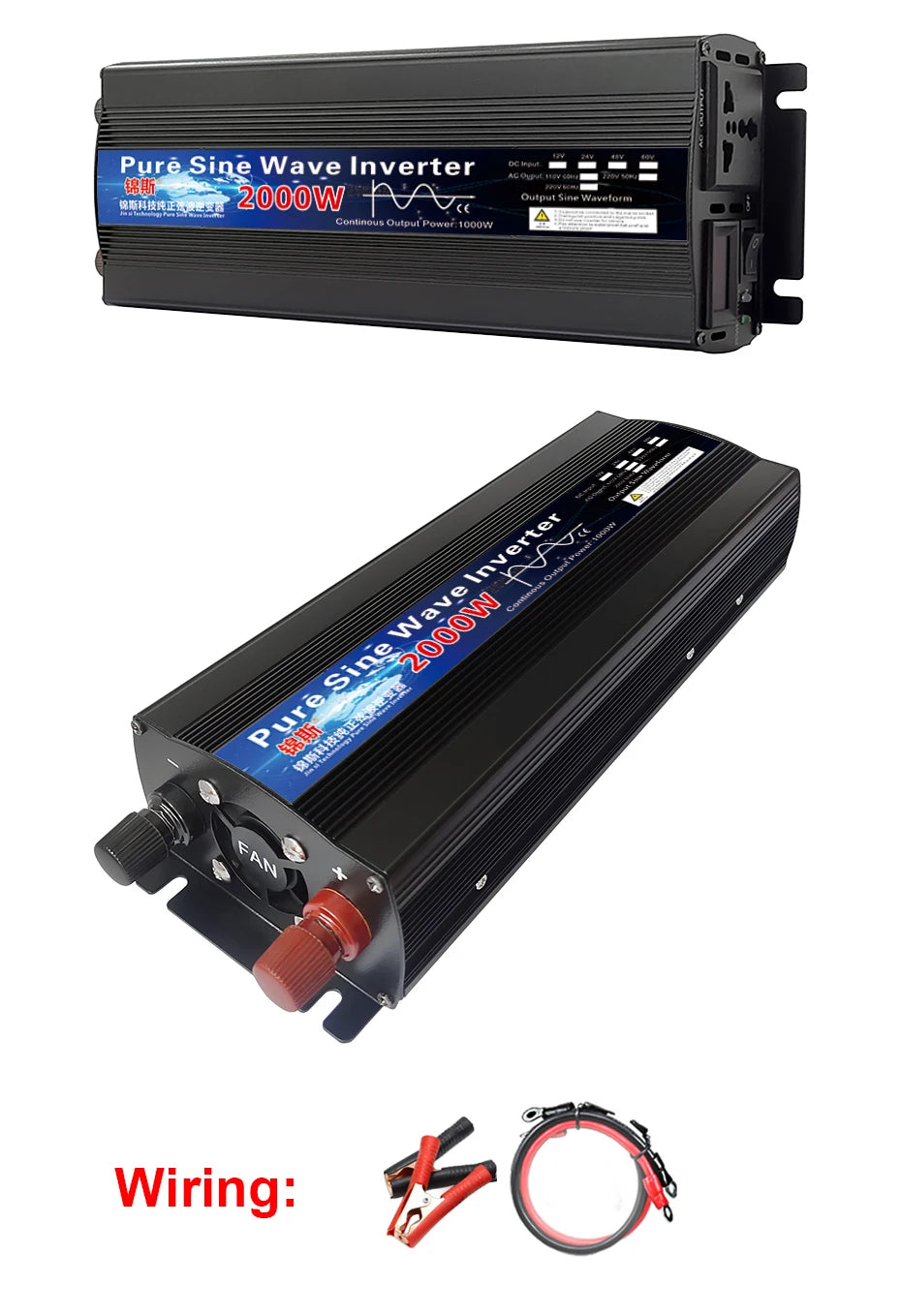 Pure Sine Wave Inverter converts DC power to AC power for solar power systems.