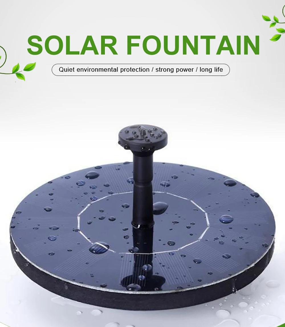 Mini Solar Water Fountain, Relaxing Solar-Powered Fountain: Strong and Reliable Operation for Years