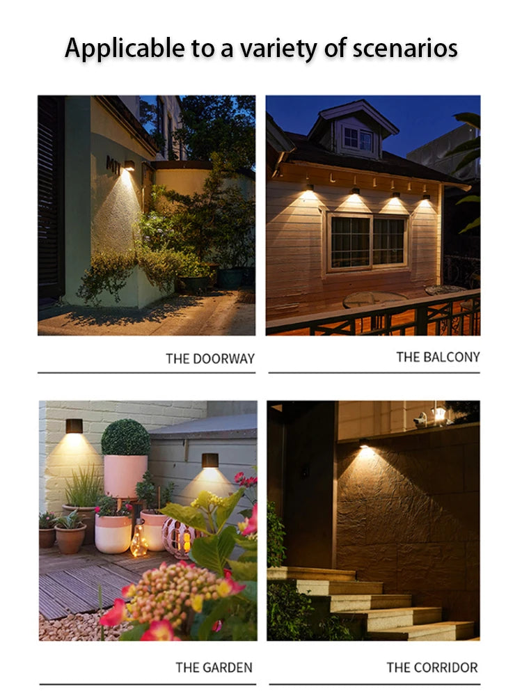 LED Solar Light, Suitable for various outdoor settings, including doorways, balconies, gardens, and corridors.