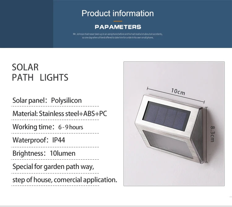 2pcs Solar Step Lights Water