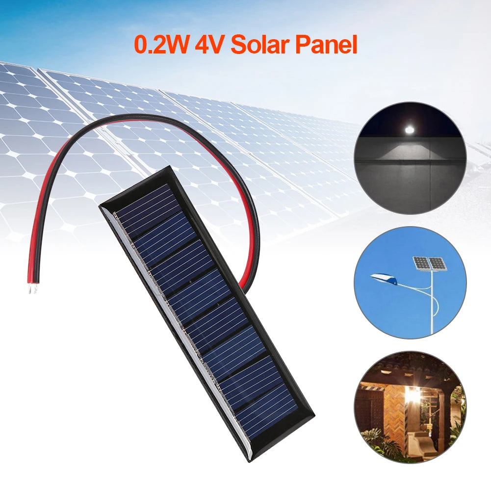 Mini PET Solar Panel, Small solar panel kit for charging small batteries, perfect for DIY projects and toys.