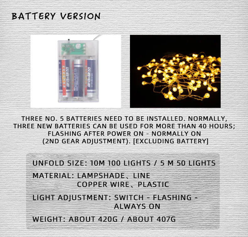 BLACKDEER Solar String Lights Outdoor 100