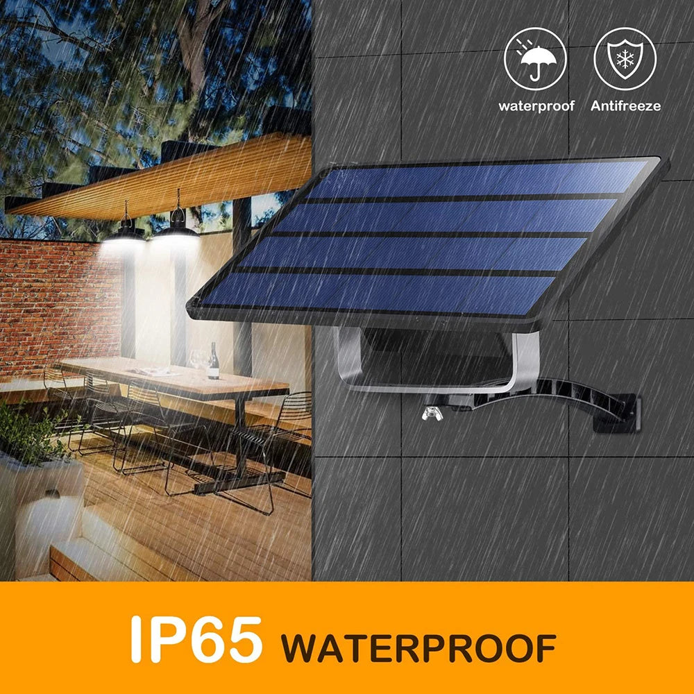 IP65 Waterproof Double Head Solar Pendant Light for Outdoor or Indoor Use.