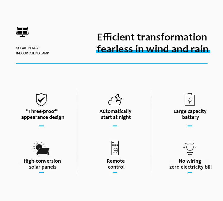Solar Light, Wireless solar lamp with remote control, weather-resistant, energy-efficient, and wire-free for indoor/outdoor use.