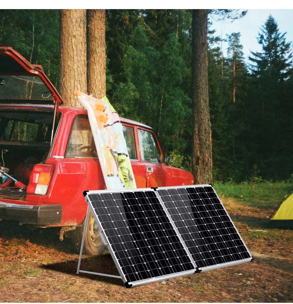 Dokio 100W 160W 200W Foldable Solar Panel, Foldable solar panel charger with 100-200W power, 10-20A current and 12V controller from China.